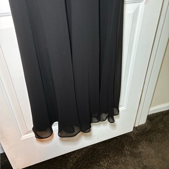 Lauren Ralph Lauren Evening Black Gown Size 8 Beaded Ruched Flowy Stunning EUC - Picture 3 of 12